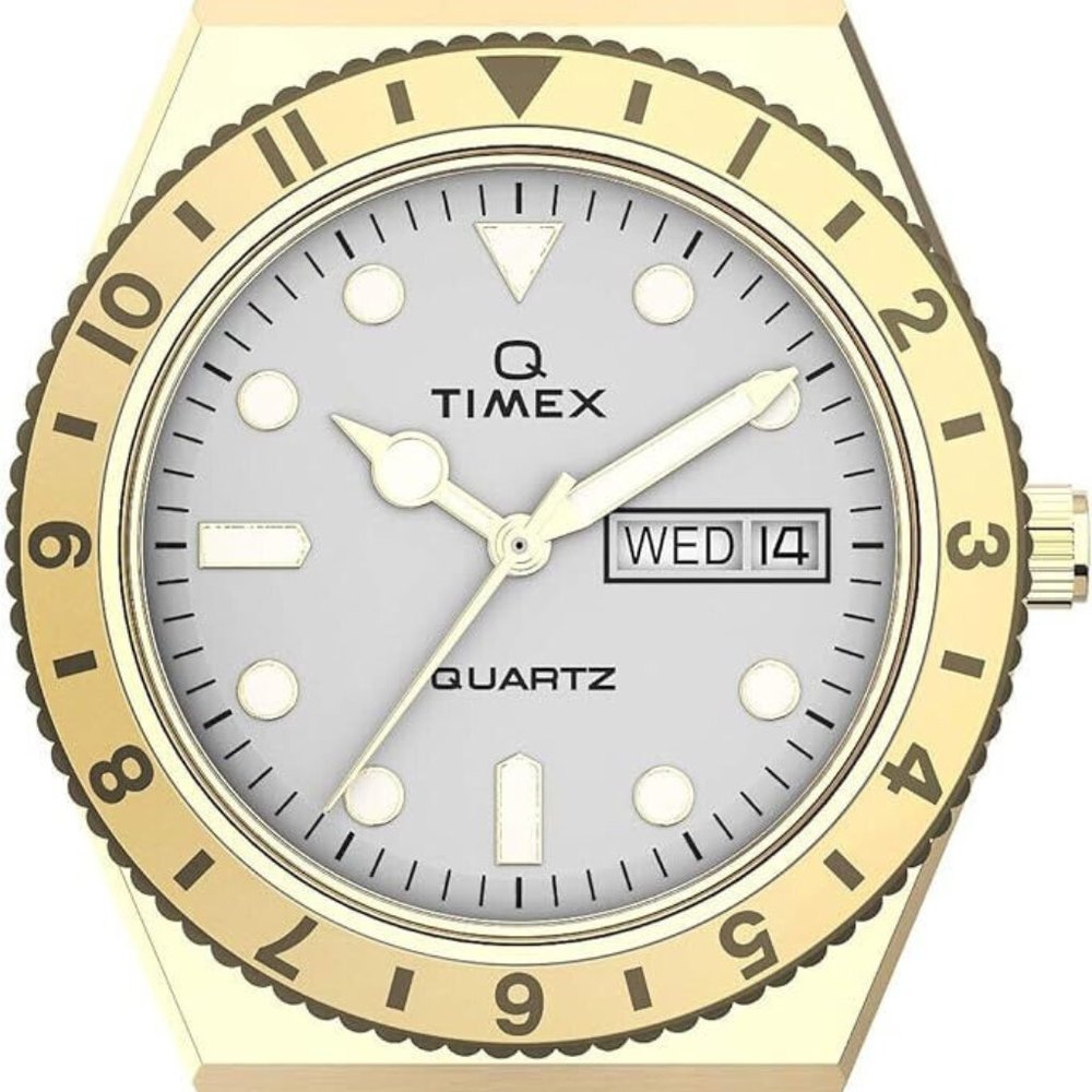 Timex TW2U95800 Gold Tone Stainless Steel Q Reissue Day/Date Women's Watch